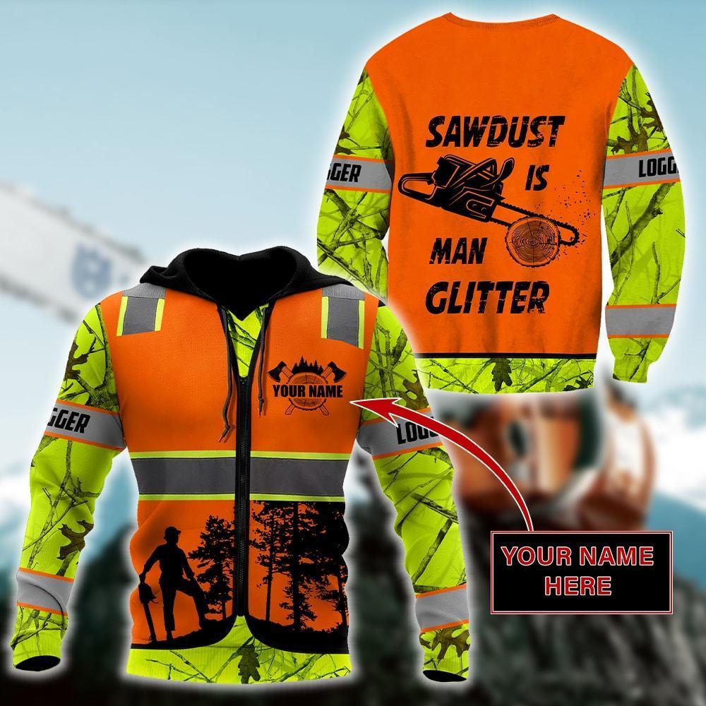 3D Chainsaw Logger Quotes Custom Name Unisex Shirts