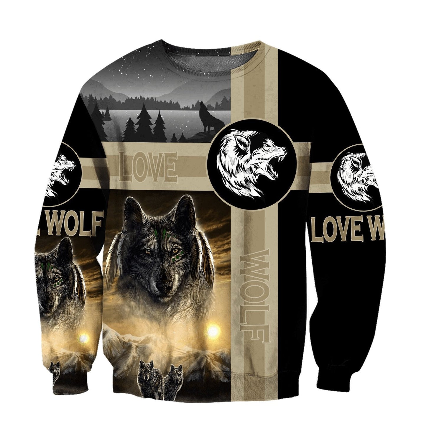 Wolf Native American 3D All Over Printed Unisex Shirts