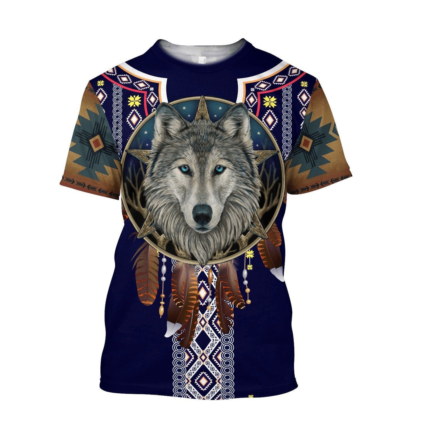 Wolf Native American 3D All Over Printed Unisex Shirts