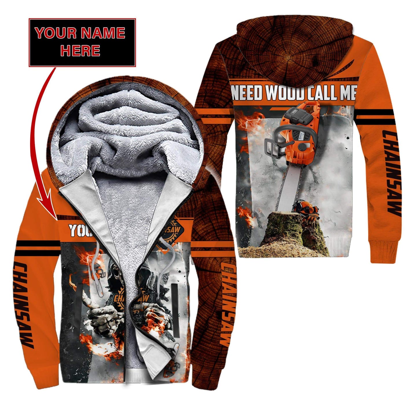 3D Chainsaw Skull Custom Name Unisex Shirts