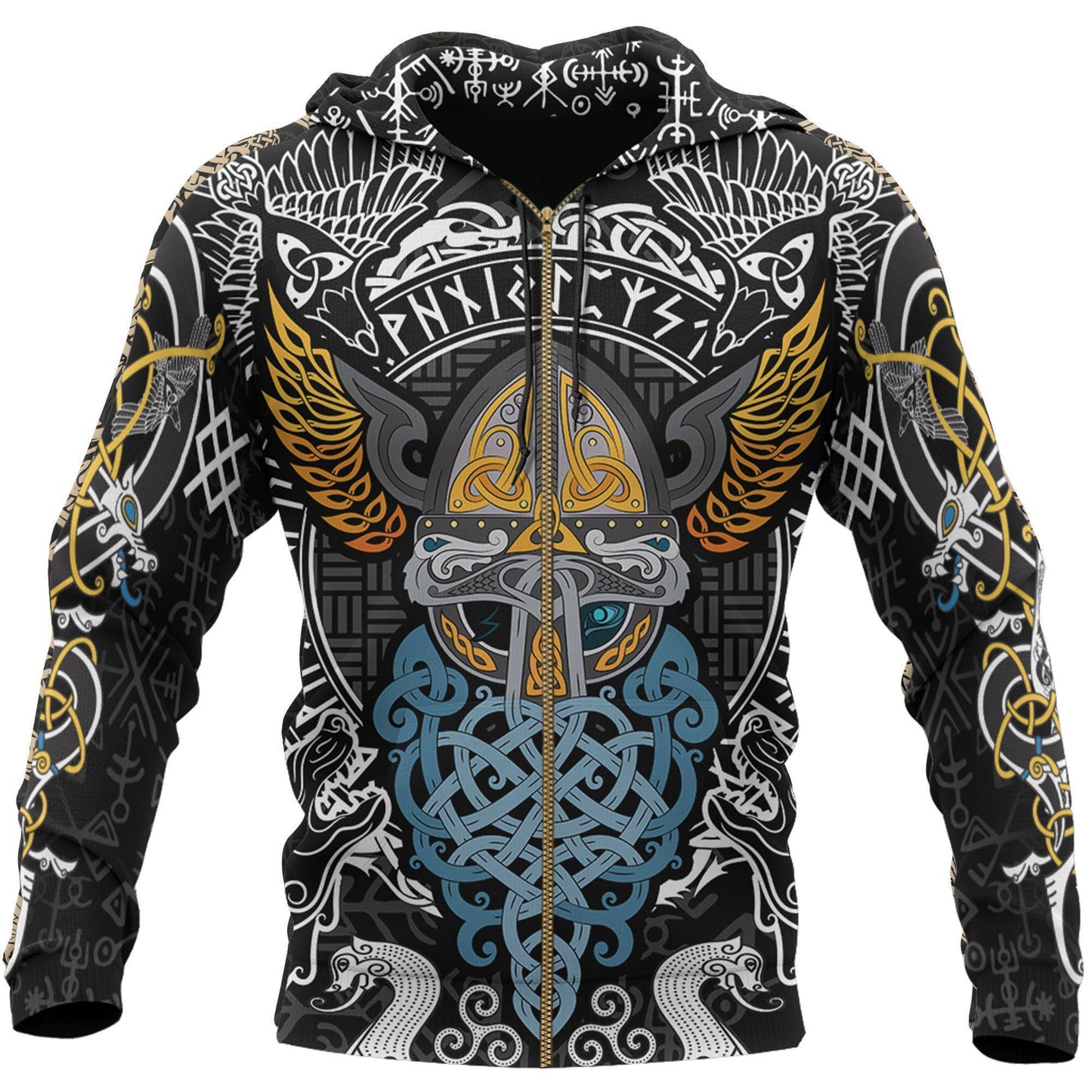 Viking Odin - Wotan Pullover Hoodie A0 - Amaze Style™-ALL OVER PRINT HOODIES