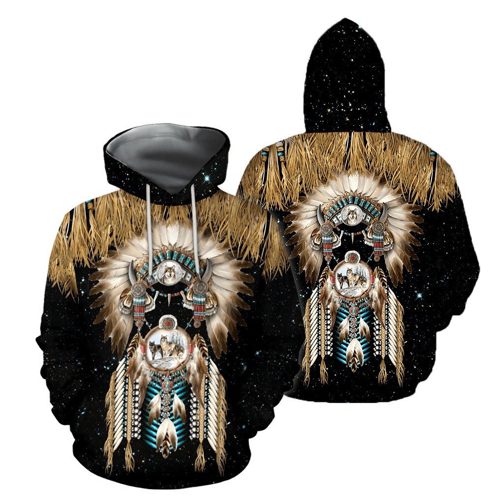 Wolf Native American 3D All Over Printed Unisex Shirts