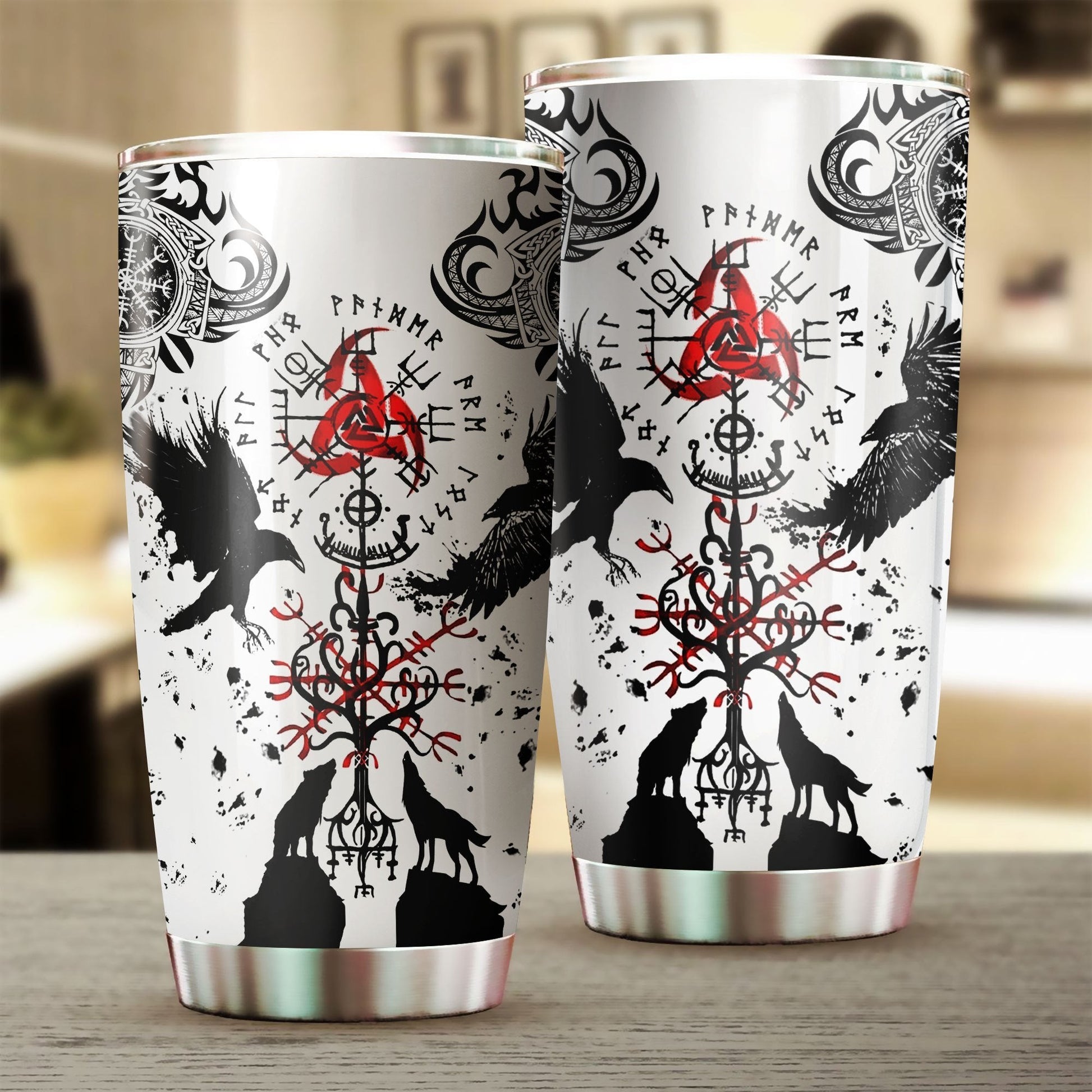 VIKINGS TATTOO STAINLESS STEEL TUMBLER - Amaze Style™-