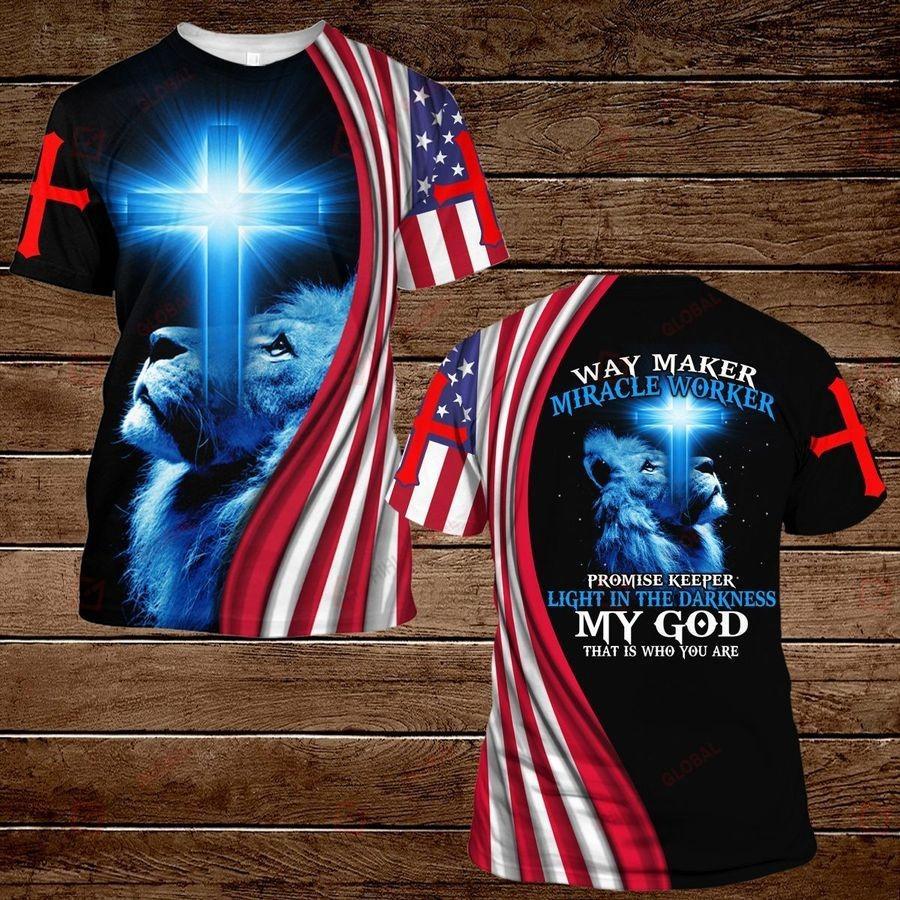 Way Maker Miracle Worker American Flag 3D All Over Printed Shirts For Men and Women TA0729209