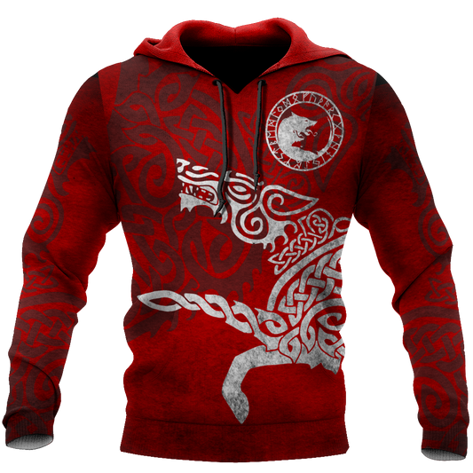Tatoo Wolf R-W Over Printed Hoodie