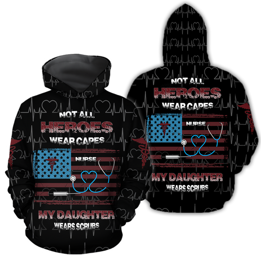 All Over Printed My Daughter Is A Nurse Hoodie DA140920201-MEI