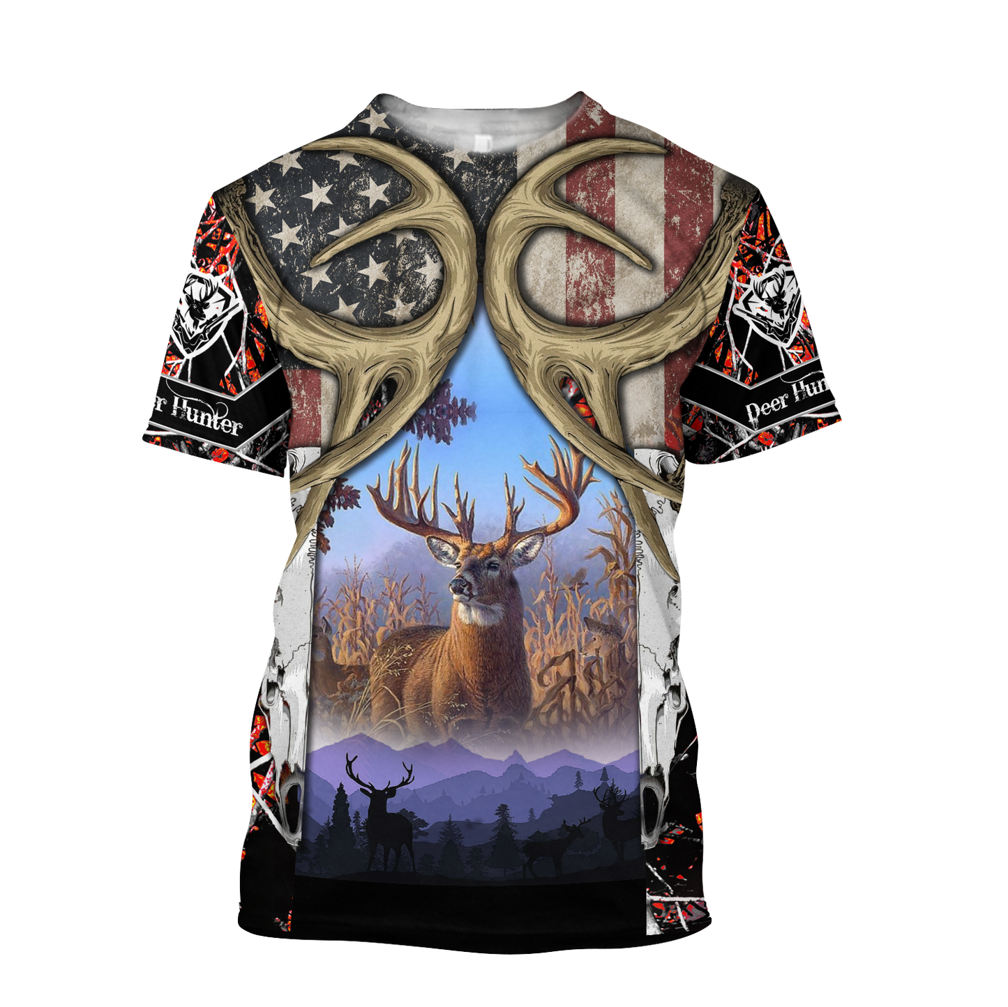 America Flag Hunting Deer Unisex Shirts DA17102001