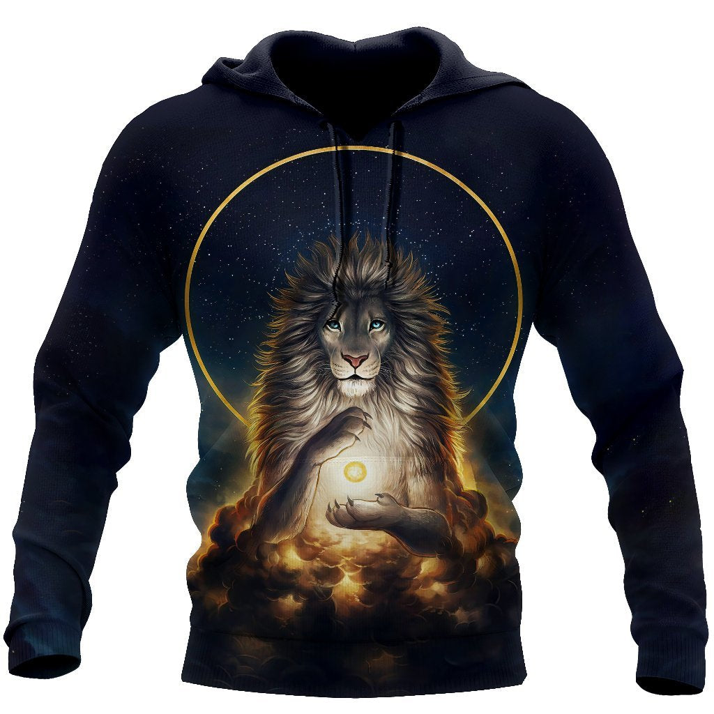 3D Magical Lion God Over Printed Hoodie