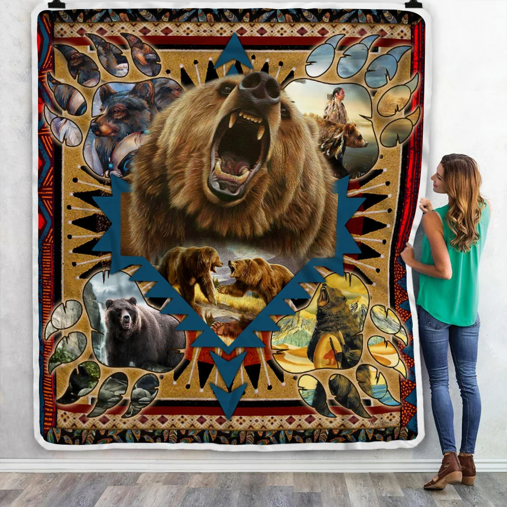 Bear Native American Bearpaw Blanket