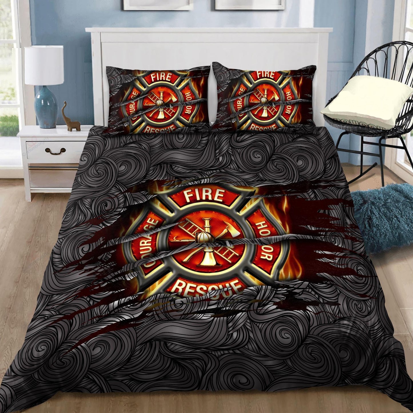 Symbol Firefighter Lover Bedding Set