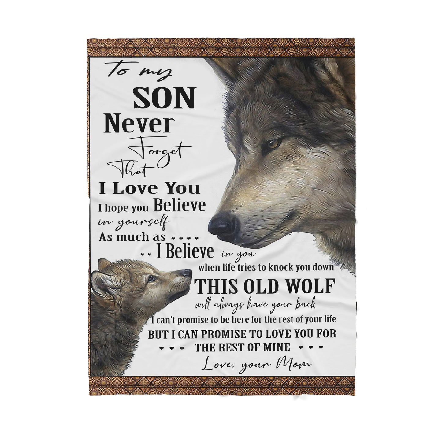 To My Son Wolf Sherpa Blanket TN