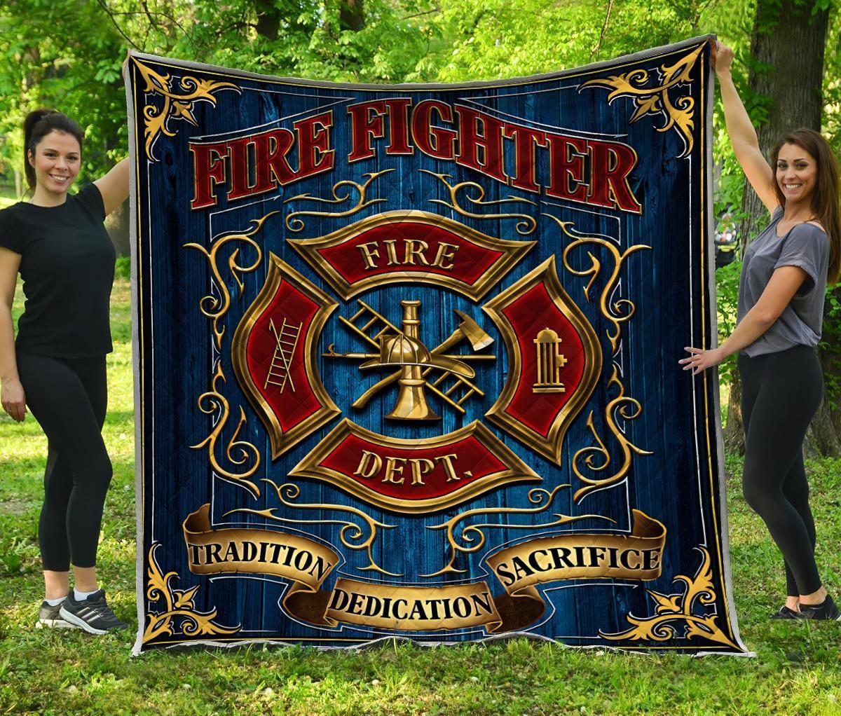 Great Symbol Firefighter Quilt Blanket
