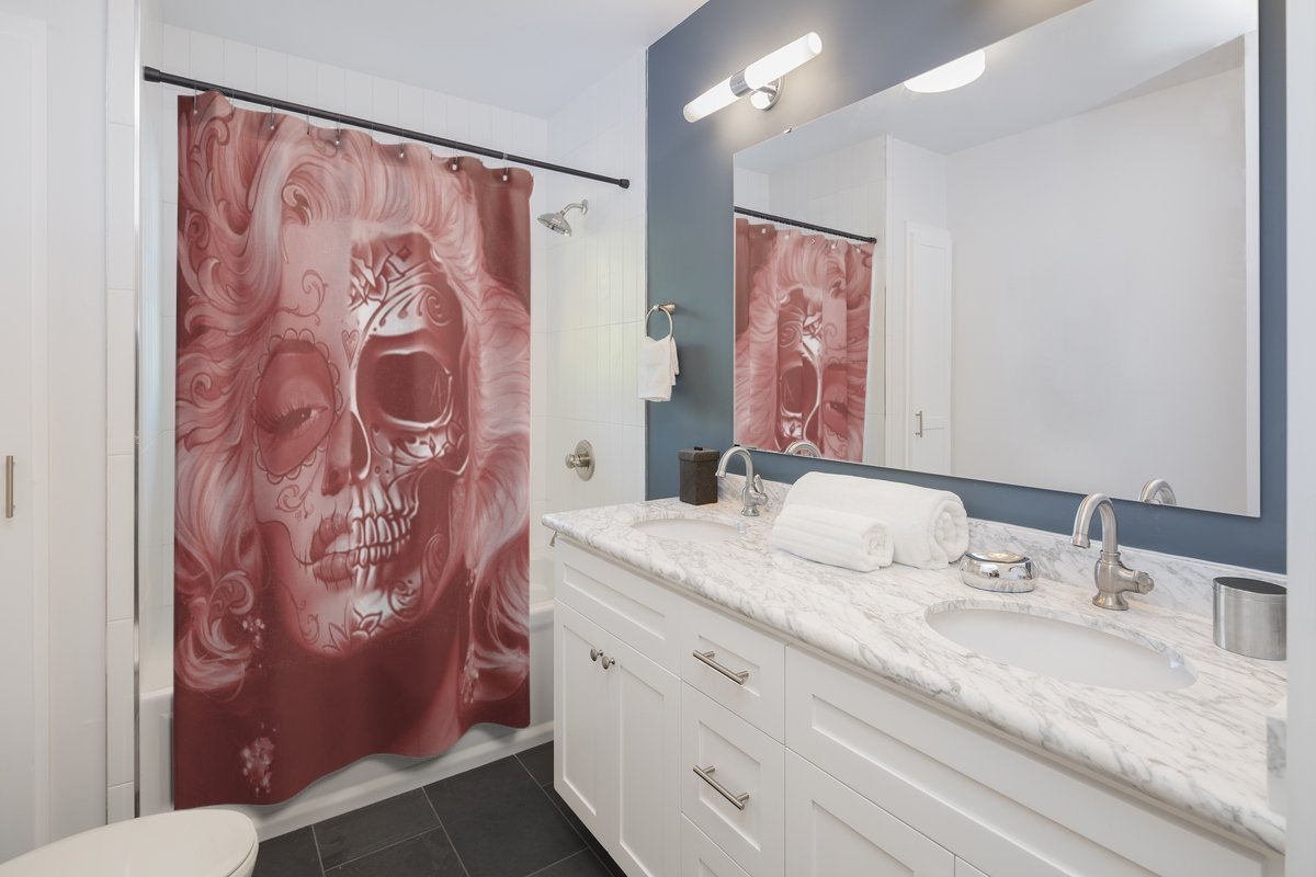 Beautiful skull face Set-Home Decor-Printify-Shower curtains-Vibe Cosy™