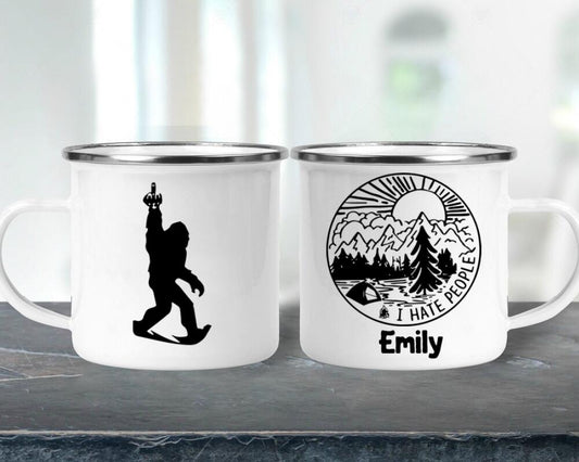 Big Foot- I hate People- Personalized Name Campire Mug XT - SN 2