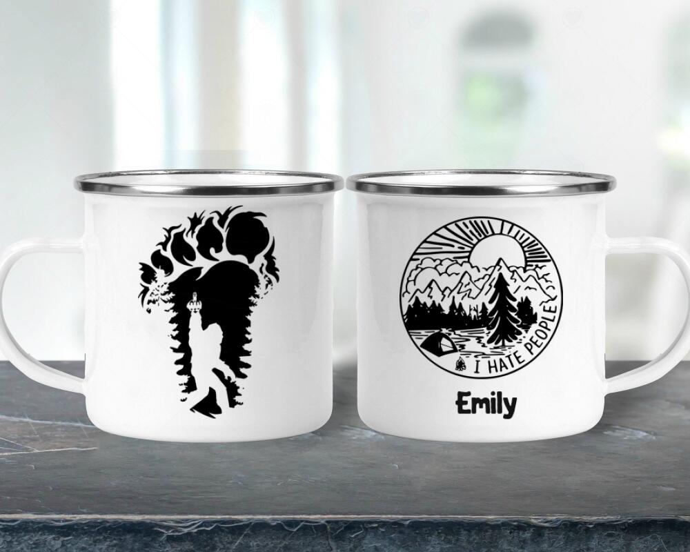 Big Foot- I hate People- Personalized Name Campire Mug XT - SN