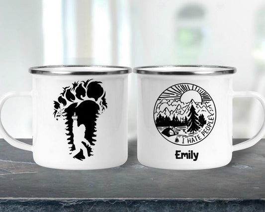 Big Foot- I hate People- Personalized Name Campire Mug XT - SN
