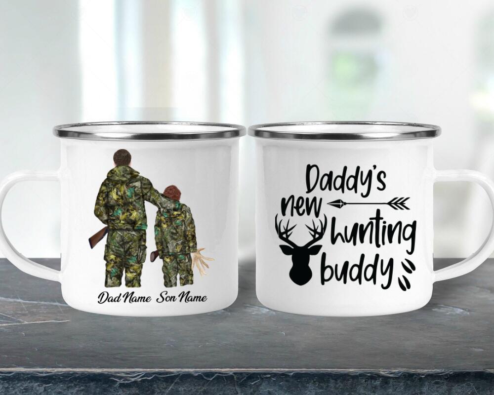 Hunting Deer- Dad& Son- Personalized Name Campire Mug XT