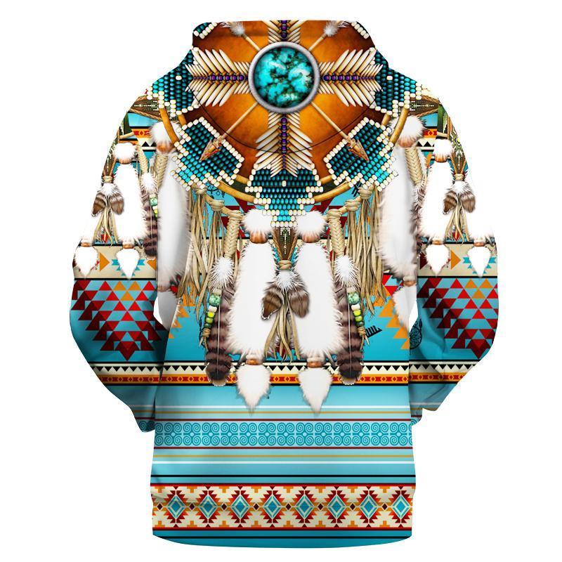 Turquoise Blue Pattern 3D All Over Printed Unisex Shirts