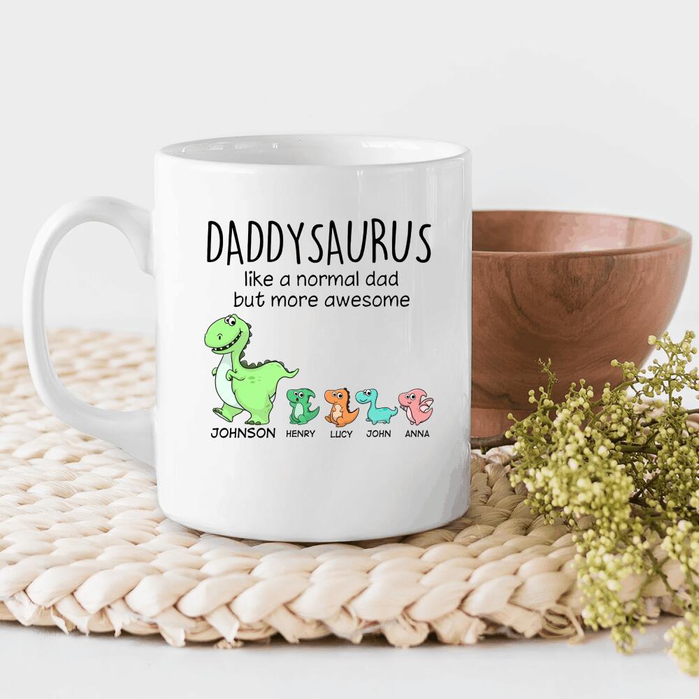 Personalized Gift Father's Day Mug Daddy Saurus