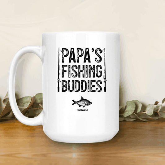 Papa's Fishing Buddies Personalized Mug Fathers Day Gift