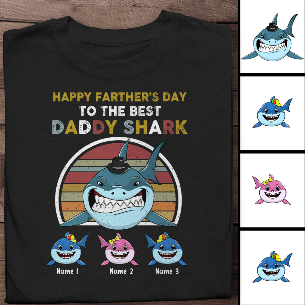 Daddy Shark Personalized T-shirt Amazing Gifts For Shark Lovers