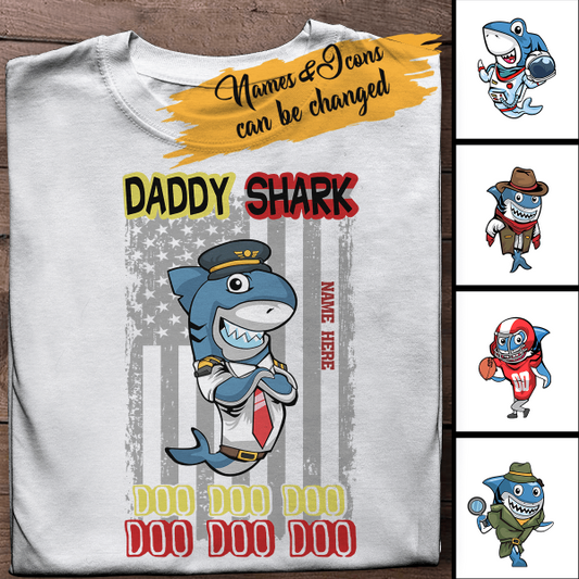 Daddy Shark Doo Doo Doo Personalized T-Shirt Father's Day