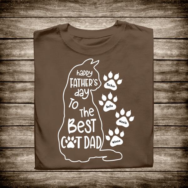 Happy Father Day To Best Cat Dad Personalized Cat Dad Shirt