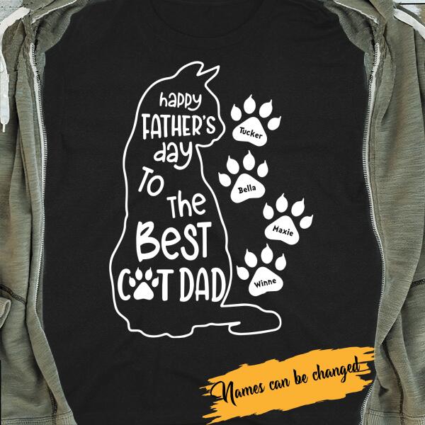 Happy Father Day To Best Cat Dad Personalized Cat Dad Shirt