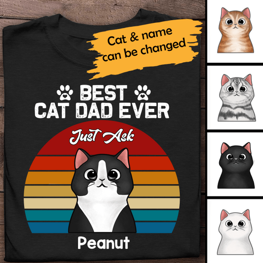 Best Cat Dad Ever Just Ask Personalized T-shirt Amazing Gift For Father Papa
