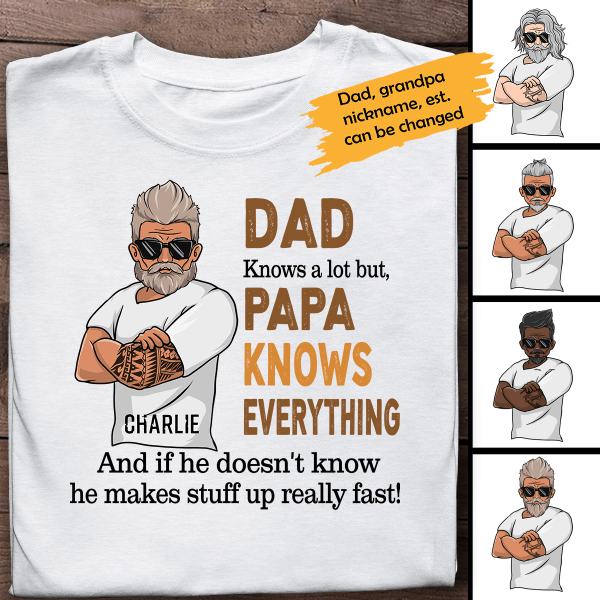 Papa Know Everything Personalized T-Shirt