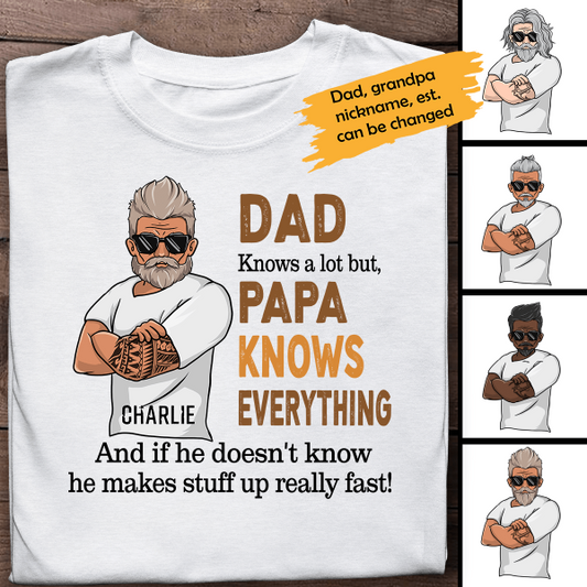 Papa Know Everything Personalized T-Shirt
