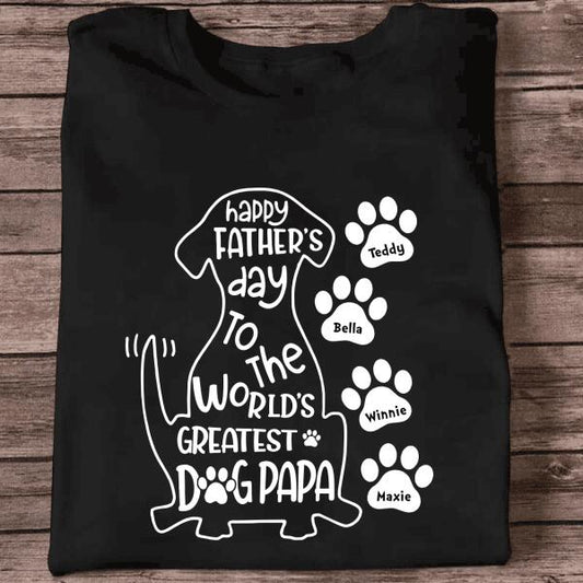 Personalized Gift Father's Day T-shirt To The World's Greatest Dog Papa