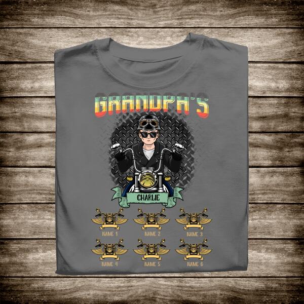 Granpa's Biker Gang Personalized T-Shirt, Best Gift For Grandpa