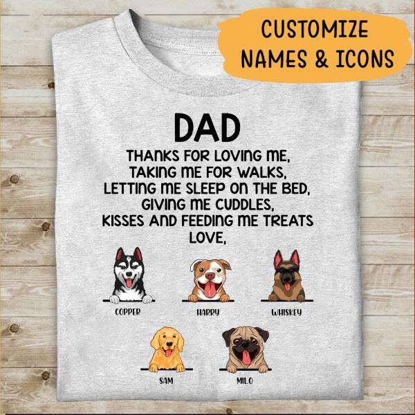 Thanks For Loving Me Taking Me For Walks Personalized Gift For Father Dad Bonus Dad