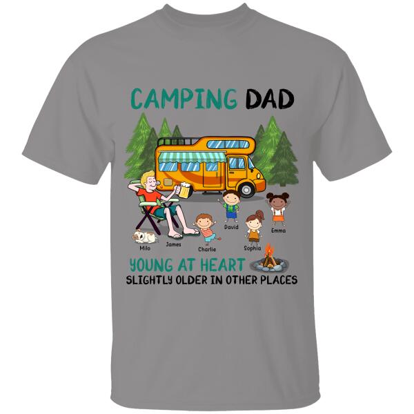 Camping Dad At Young Heart Personalized T-Shirt, Mug, Best Gift For Family
