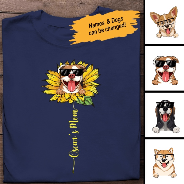 Sunflower Dog Mom - Personalized Custom Women's T-shirt, Gifts For Dog's Lovers