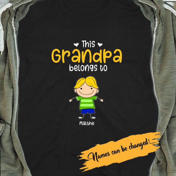 Personalized Grandpa Belongs To T-shirt - Amazing gift for Father's day