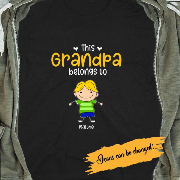 Personalized Grandpa Belongs To T-shirt - Amazing gift for Father's day