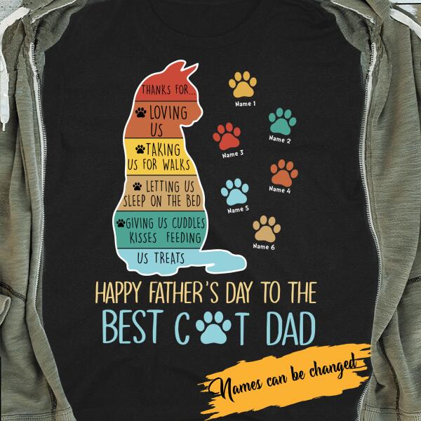 Best Cat Dad Vintage T-shirt Personalized Gift For Cat Lovers