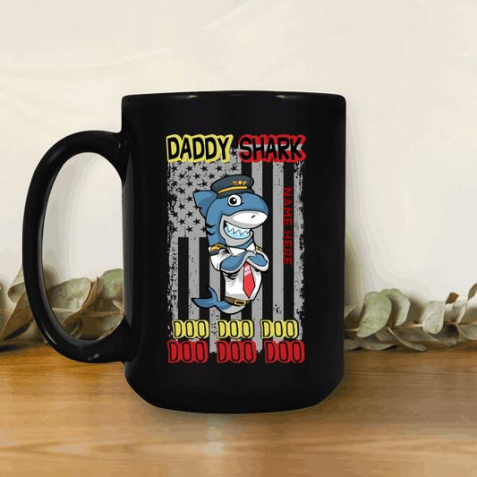 Daddy Shark Doo Doo Doo Personalized  Mug - Amazing Gift For Shark Lovers