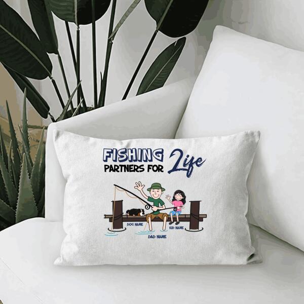 Fishing Partner For Life Personalized Canvas Throw Pillow