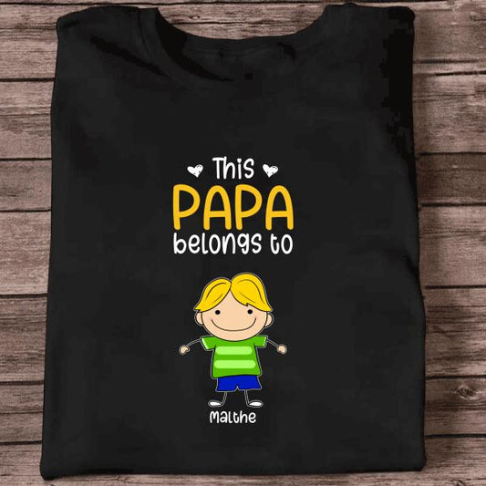 Personalized Papa Belongs To T-shirt - Amazing gift for father's day