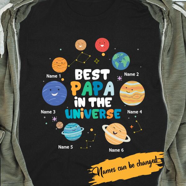 Best Papa In The Universe Personalized T-shirt Amazing Gift For Dad Father Bonus Dad