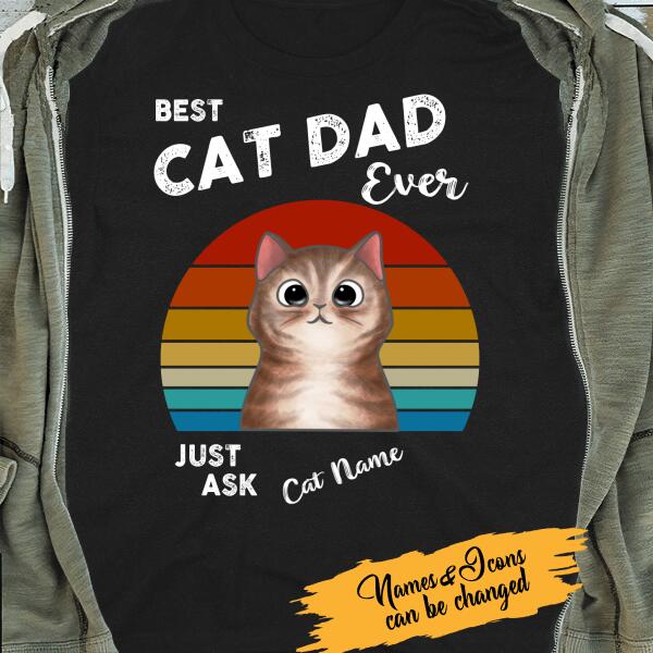 Best Cat Dad Ever - Amazing Gift For Father Bonus Dad Personalized T-shirt