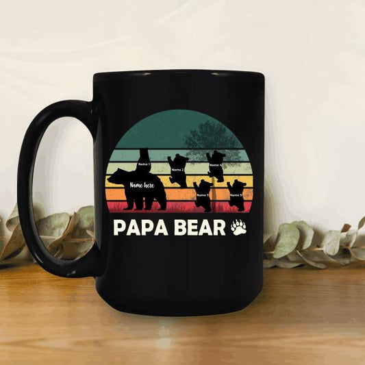 Papa Bear Personalized Mug Amazing Amazing Gift For Father Bonus Dad