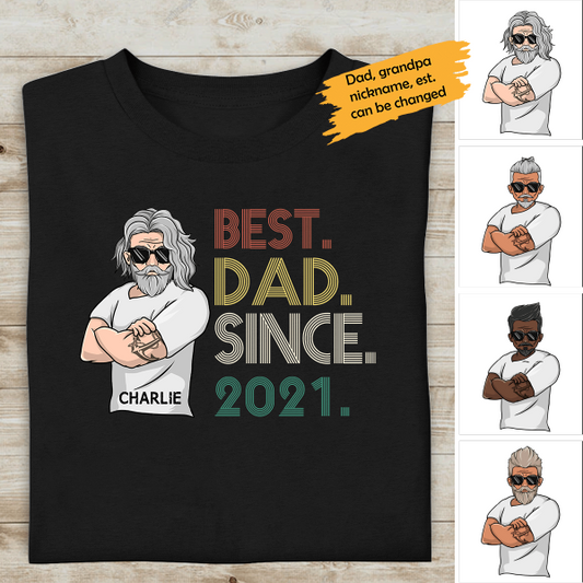 Best Dad Since 2021 Personalized T-shirt