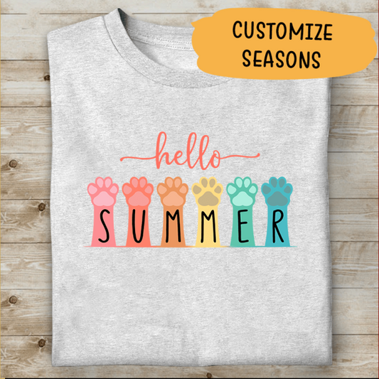 Hello Summer Special Amazing Shirt For Dog Lover Paw Full 4 Seasons To Choose