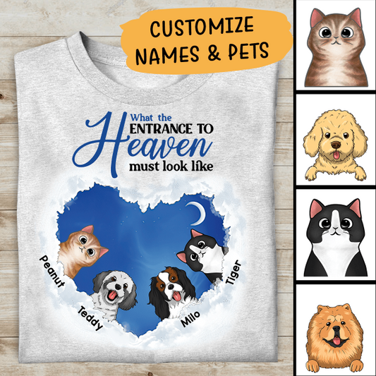 Entrance To Heaven Dogs Cats Personalized T-Shirt, Best Gift For Dogs Cats Lovers