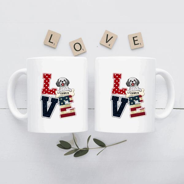 I Love Independent Day Dog Lover Personalized Mug Choose Your Dog