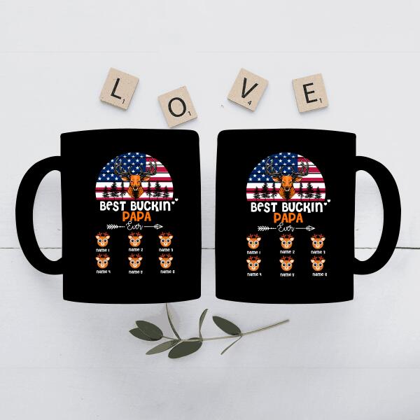 Best Buckin Papa In The World Personalized Mug For Dad Father Grandpa